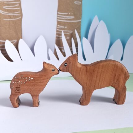 Pack de Pudús de Madera - Bebé y Adulto